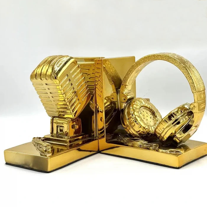 Vintage Music And Mic Bookend Vintage Music And Mic Bookend
