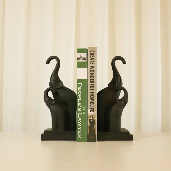 Black Elephant Bookend Black Elephant Bookend