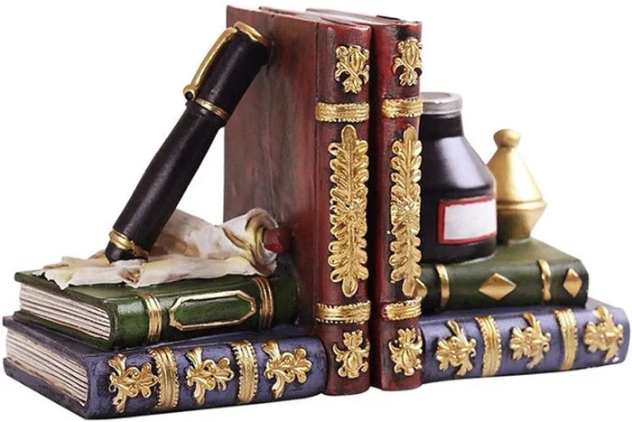 Pen and Ink Bottle with Oil Lamp Bookend Pen and Ink Bottle with Oil Lamp Bookend