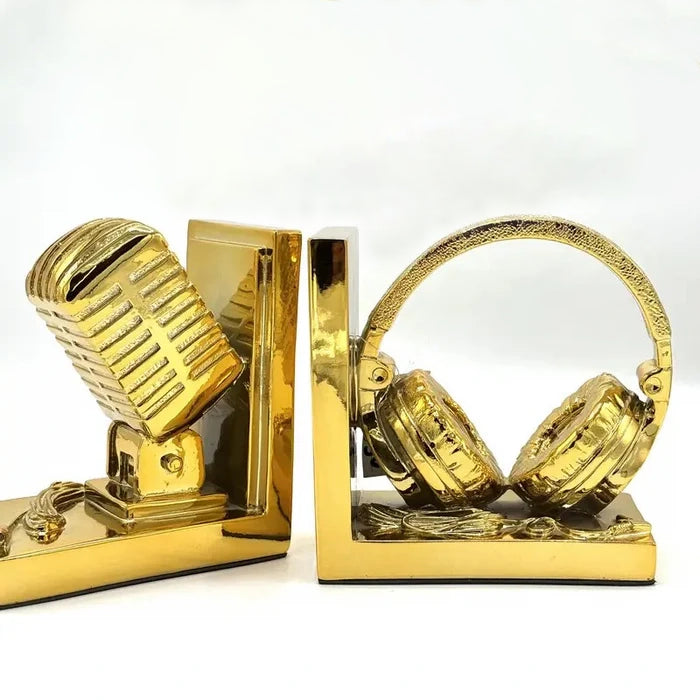 Vintage Music And Mic Bookend Vintage Music And Mic Bookend