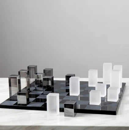 Modern Glass Chess Table Modern Glass Chess Table