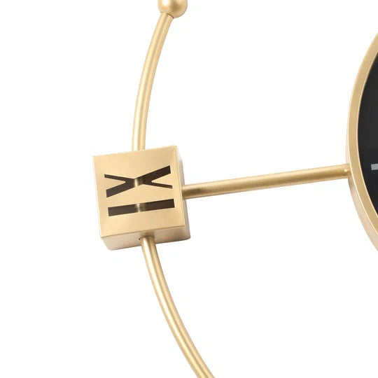 Large Gold Metal Moving Gears Wall Clock Large Gold Metal Moving Gears Wall Clock