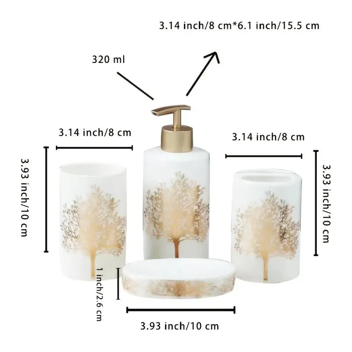 Ceramic Bathroom Accessories (Set Of 4) Ceramic Bathroom Accessories (Set Of 4)