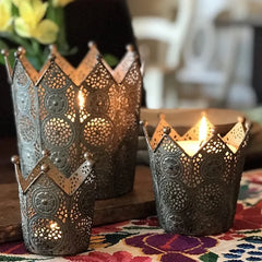 Circular Crown Candle Holder Set (3 Pcs)