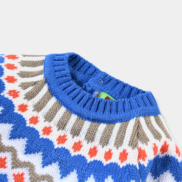 INFANT BOYS ACRYLIC SWEATER TRIBE-BRILL.BLUE INFANT BOYS ACRYLIC SWEATER TRIBE-BRILL.BLUE