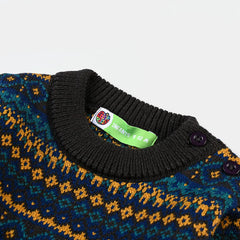 INFANT BOYS ACRYLIC SWEATER RIBBON-CHARCOAL