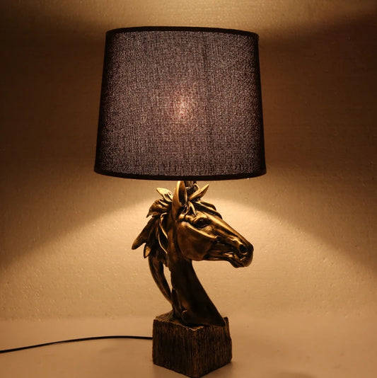 Antique Copper Horse Lamp