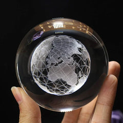 Glowing Crystal Ball Earth Ornaments 3D Globe With LED Lights