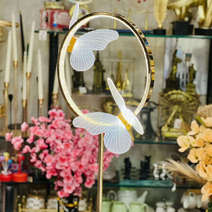Metal Round Butterfly Floor Lamp