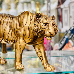 Golden Tiger Resin Statue For Home Indoor Office