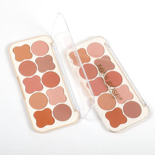 Miss Rose 10-Colors Clover Blusher Palette