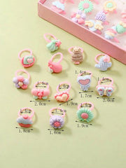 Kids Girl Cartoon Makeup Rings