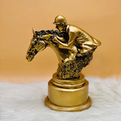 Race Horse and Jockey Rider Sculpture