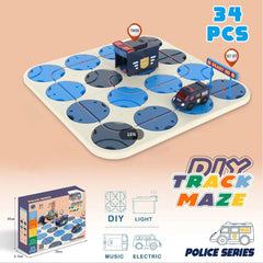 34Pcs DIY Maze Track Police Series