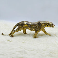 Engraved Texture Leopard Sculpture