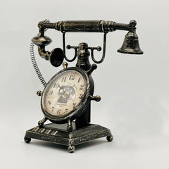 Antique Metallic Telephone Clock