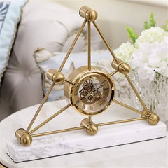 Rustic Metal Triangular Table Clock