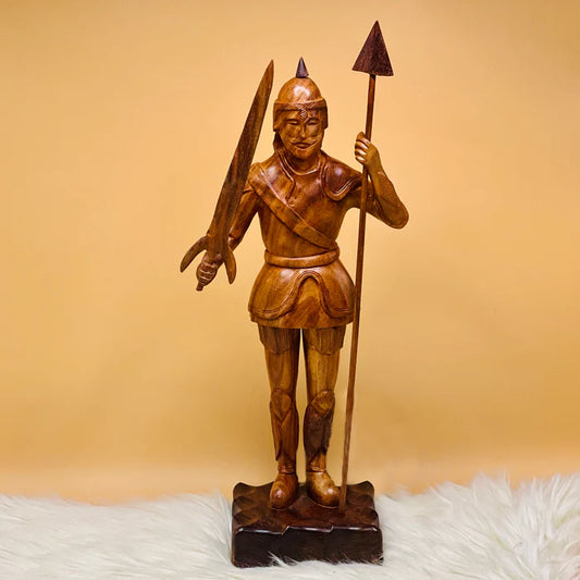 Native Hand Carved Soldier Sculpture