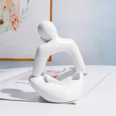 Nordic Abstract Reading Figure Statue