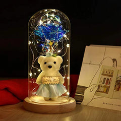 LED Eternal Teddy Bear Rose Decor