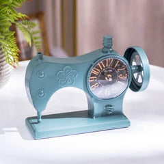 Retro Metal Sewing Machine Table Clock