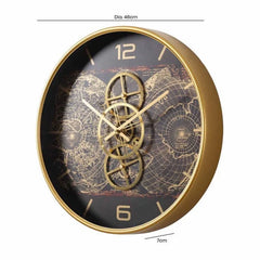 Exclusive Curve Gold Gears Wall Clock