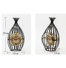 Black Bird Cage Gold Hanging Table Clock - Vintage Kitchen Clock