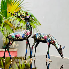 Brass Deer Sculpture (Set Of 2)