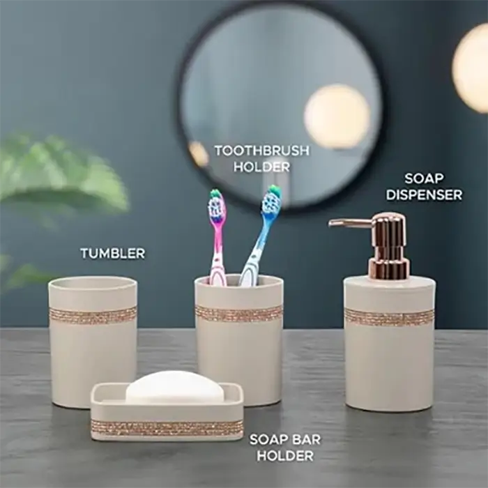 Diamante Bath Set (Set of 4)