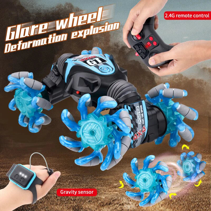 2 in 1 Deformation Explosion Glare Wheels Stunt Car