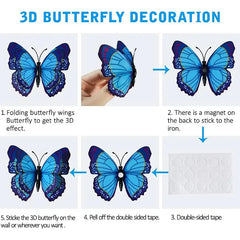 DIY Magnetic 3D Butterfly Stickers (10pcs)