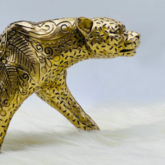 Engraved Texture Leopard Sculpture