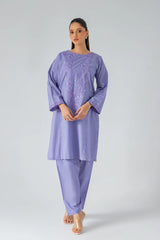 2-PC EMBROIDERED LAWN SHIRT WITH PLAIN TROUSER