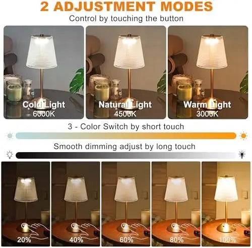 Bedside Crystal Table Lamp With Touch Control