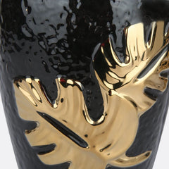 Black Leaflet Vase