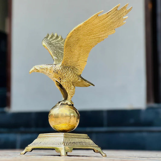 Golden Metal Ball Eagle Sculpture