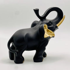 Resin Black Elephant Statue (Set Of 2)