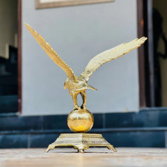 Golden Metal Ball Eagle Sculpture