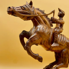 Jointless Sheesham Wood Sculpture Horse