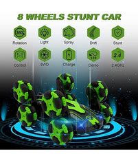 2.4GHZ 4WD 8 Wheels Stunt Remote Control Remote Control