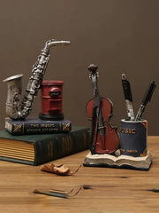 Retro Violin Pen Holder