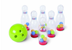 LED Bowling Set with 6 Clear Pins and Bowling Ball