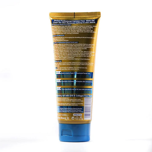 WOKALI FACE WASH GEL SNAIL WITH Q10 N COLLAGEN IR 130 ML WKL