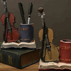 Retro Violin Pen Holder