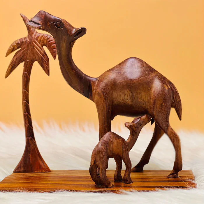 Wooden Camel Heritage Sculpture