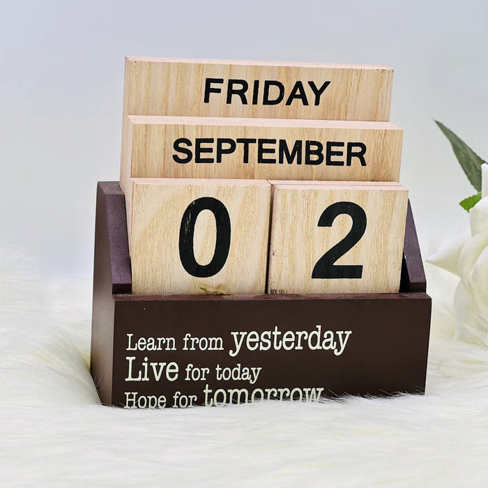 Life Wisdom Wooden Calendar