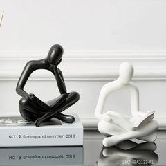 Nordic Abstract Reading Figure Statue