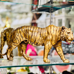 Golden Tiger Resin Statue For Home Indoor Office