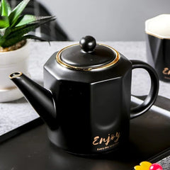 European Style China Teapot Cup with China Tray (6 Pcs)