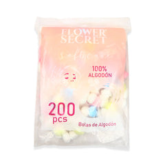 FLOWER SECRET COTTON BALLS 200PC WHITE & COLOR IR 8-3 9-1